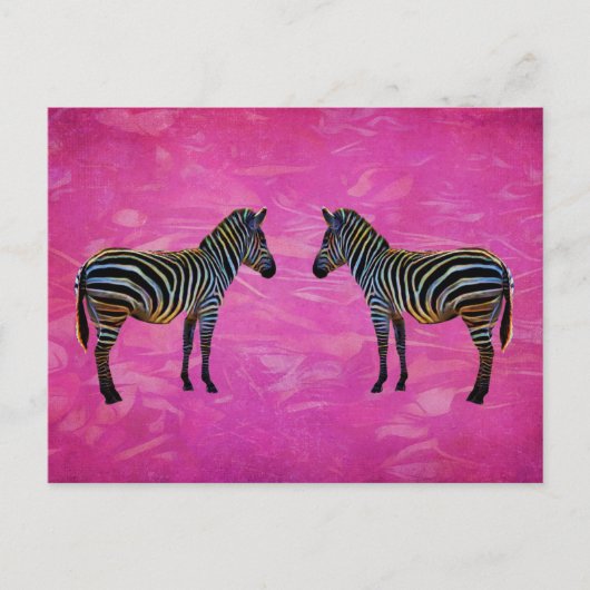 Neon Zebra Reflection Briefkaart (Voorkant)