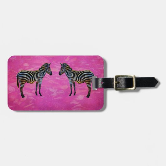 Neon Zebra Reflection Gepersonaliseerd de Telefoon Bagagelabel (Voorkant horizontaal)