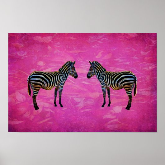 Neon Zebra Reflection Poster (Voorkant)