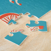 Neon Zebra: Retro kleurrijke naadloos Legpuzzel (Zijkant)