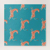 Neon Zebra: Retro kleurrijke naadloos Legpuzzel (Horizontaal)