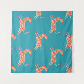 Neon Zebra: Retro kleurrijke naadloos Wandkleed (Voorkant (horizontaal))