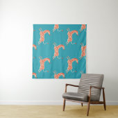 Neon Zebra: Retro kleurrijke naadloos Wandkleed (In Situ (horizontaal))