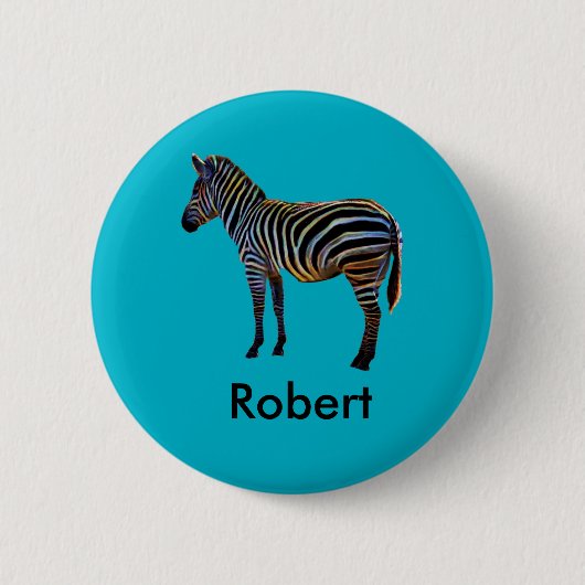 Neon Zebra Ronde Button 5,7 Cm (Voorkant)