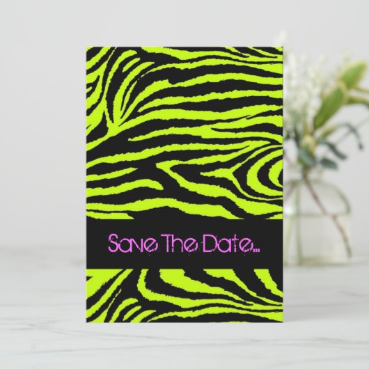 Neon Zebra Sweet 16 Uitnodiging (Staand voorkant)