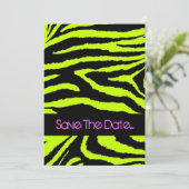 Neon Zebra Sweet 16 Uitnodiging (Staand voorkant)