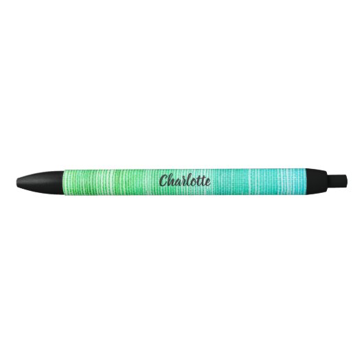 Neon Zee Grass Texture Pattern Beach Zwarte Inkt Pen (Voorkant)