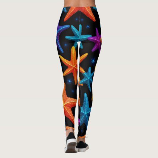 Neon zee sterren leggings (Achterkant)