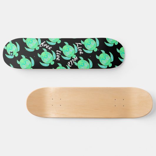 Neon Zee Turtle Pattern Dd Brand Persoonlijk Skateboard (Horizontaal)