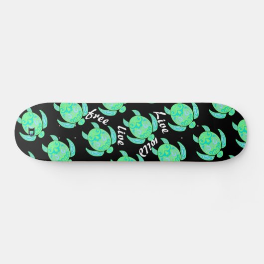 Neon Zee Turtle Pattern Dd Brand Persoonlijk Skateboard (Horizontaal)