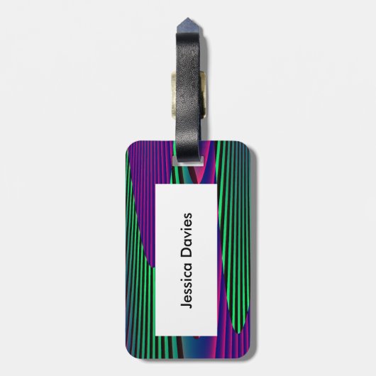 Neon Zeeen Custom Bagagelabel (Achterkant verticaal)