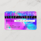 Neon Zeemeermin Holografische Glitter Druppelt Kre Visitekaartje (Achterkant)