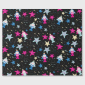 NEON Zeemeermin Zee Life Fish Zeester Verjaardagsf Cadeaupapier (Vlak)