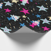 NEON Zeemeermin Zee Life Fish Zeester Verjaardagsf Cadeaupapier (Hoek)