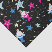 NEON Zeemeermin Zee Life Fish Zeester Verjaardagsf Tissuepapier (Detail)