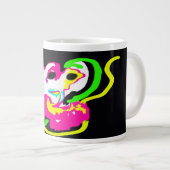 Neon zeepaard rots grote koffiekop (Voorkant rechts)