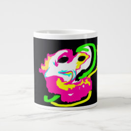 Neon zeepaard rots grote koffiekop