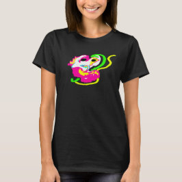 Neon zeepaard rots t-shirt