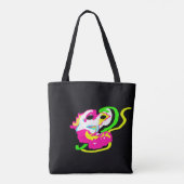 Neon zeepaard rots tote bag (Achterkant)