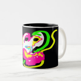 Neon zeepaard rots tweekleurige koffiemok