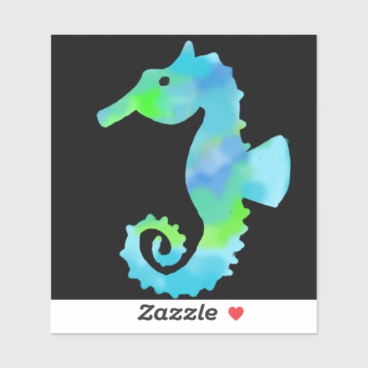 Neon zeepaardje sticker (Vel)