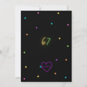 Neon Zes Zeven Verjaardag Kaart (Achterkant)