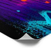 Neon Zombie - Cartoon Pop Art Halloween Monster Poster (Hoek)