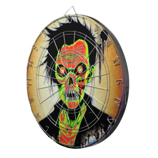 Neon zombie dartbord (Voorkant Rechts)