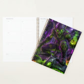 Neon Zombie Goblin Muurkunst – Cyberpunk Horror Mu Planner (Display)