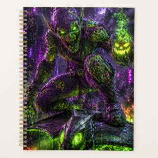 Neon Zombie Goblin Muurkunst – Cyberpunk Horror Mu Planner
