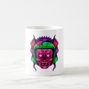 Neon Zombie Rijder Schedel Kunst Koffiemok