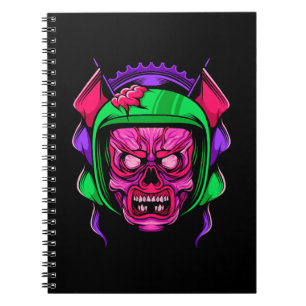 Neon Zombie Rijder Schedel Kunst Notitieboek