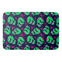 Neon Zombie Schedels Patroon Badmat