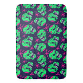 Neon Zombie Schedels Patroon Badmat (Voorkant Verticaal)