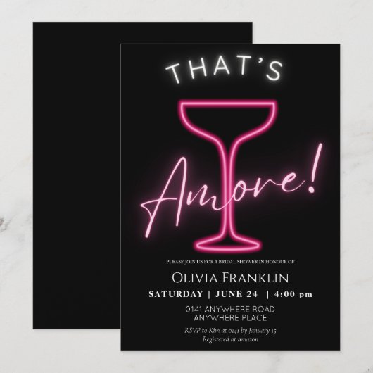 Neon zomer vrijgezellenfeest kaart (Voorkant / Achterkant)