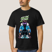 NEON ZONE – Cyberpunk Chill Crew Graphic T-Shirt (Voorkant)