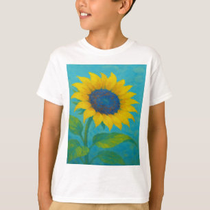 Neon Zonnebloem – Vetgedrukte Natuur in Levendig L T-shirt