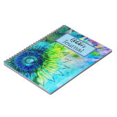 Neon Zonnebloem Waterverf Gepersonaliseerd Notitieboek (Linkerzijde)