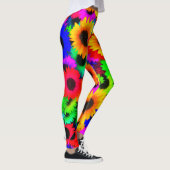 Neon Zonnebloemen 1960's Hippy Leggings (Rechts)