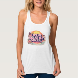Neon Zonnewende Sociale Retro Vintage Pastel Str Tanktop