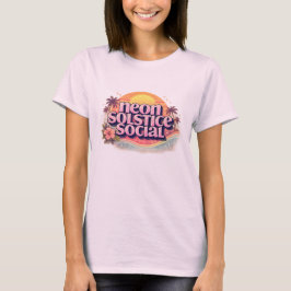 Neon Zonnewende Sociale Retro | Vintage Pastelkleu T-shirt