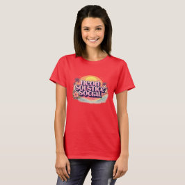 Neon Zonnewende Sociale Retro | Vintage Pastelkleu T-shirt