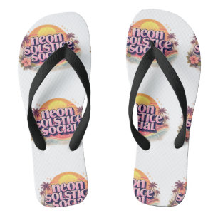 Neon Zonnewende Sociale Retro Vintage Pastelkleu Teenslippers