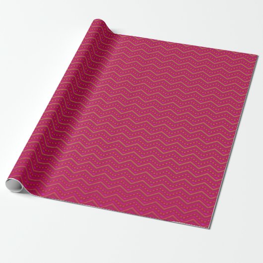 Neon Zonsondergang Chevron Patroon Cadeaupapier (Uitgerold)