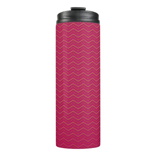 Neon Zonsondergang Chevron Patroon Thermosbeker (Voorkant)