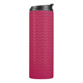 Neon Zonsondergang Chevron Patroon Thermosbeker (Gedraaid links)