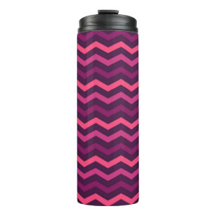 Neon Zonsondergang Chevron Patroon Thermosbeker