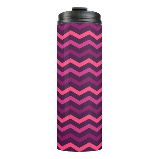 Neon Zonsondergang Chevron Patroon Thermosbeker (Voorkant)