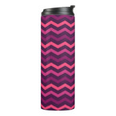 Neon Zonsondergang Chevron Patroon Thermosbeker (Gedraaid links)
