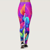 Neon Zonsondergang Landschap Leggings (Achterkant)